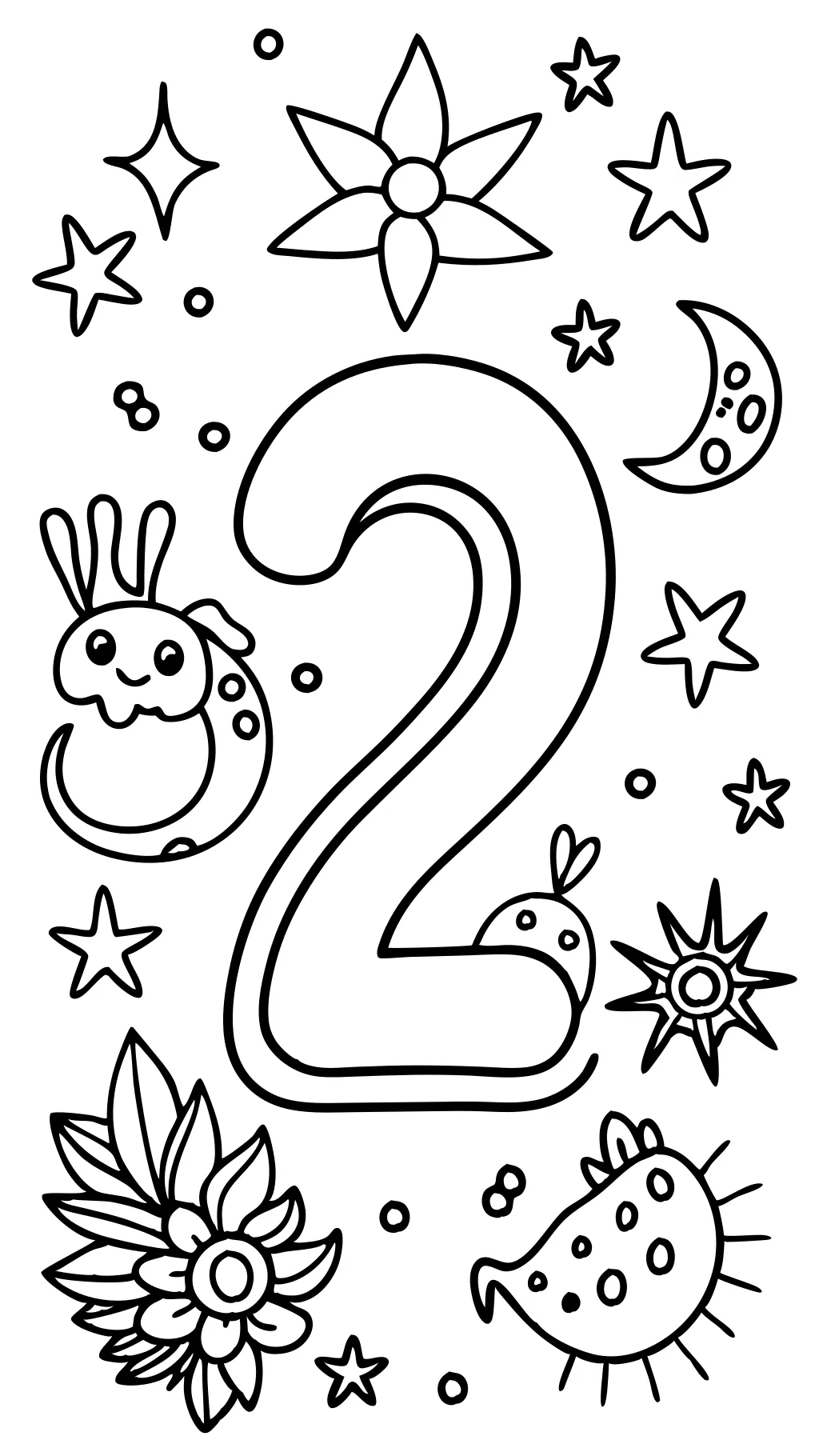 number 2 coloring page